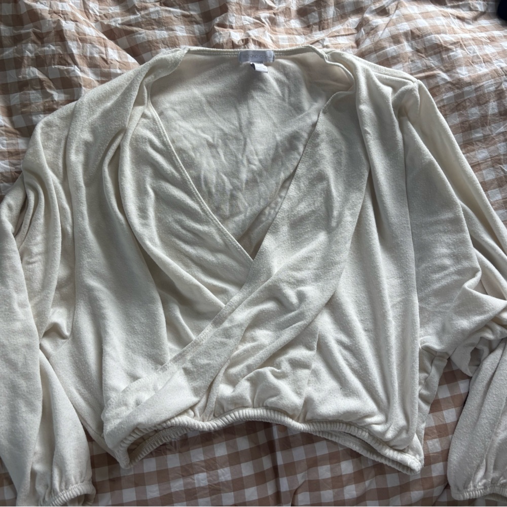 Beyond Yoga Cropped Wrap Long Sleeve Top